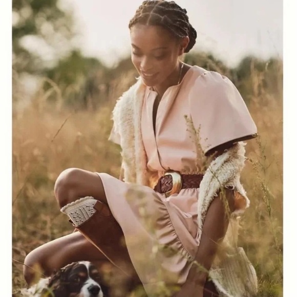 ANTHROPOLOGIE Somerset Mini Dress Faux Leather Edition - Picture 2 of 13